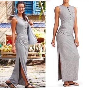 Athleta Red Henley Maxi Dress